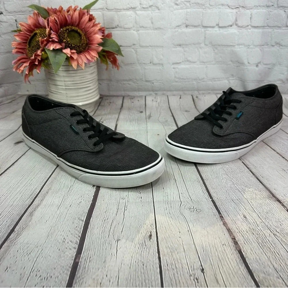 vans off the wall atwood lace up textile low top sneakers dark grey sz 13 mens - Picture 1 of 9
